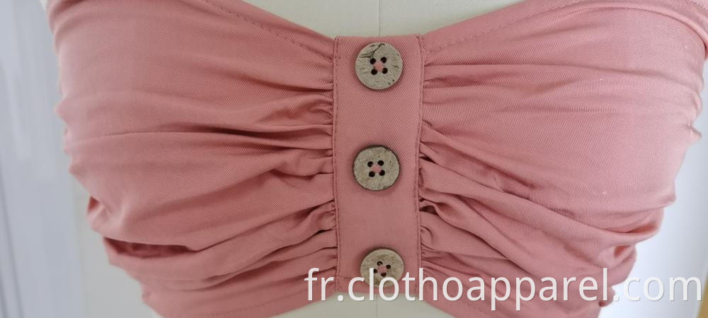 Women's Pink Underwear With Pleated Buttons